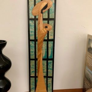 Vintage wooden wall hanging, Madonna and Child